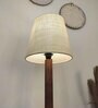 Claire Wood Floor Lamp with Beige Fabric Lampshade