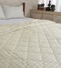 Cream Solid 180 TC Microfibre Double Bed Cover