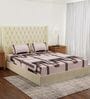Brown Abstract 180 TC Polyester Double Size Bedsheet With 2 Pillow Covers