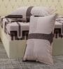 Brown Abstract 180 TC Polyester Double Size Bedsheet With 2 Pillow Covers