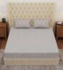 Grey Abstract 180 TC Polyester Double Size Bedsheet With 2 Pillow Covers