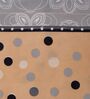 Grey Abstract 180 TC Polyester Double Size Bedsheet With 2 Pillow Covers