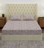 Blue Abstract 180 TC Polyester Double Size Bedsheet With 2 Pillow Covers