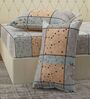 Grey Abstract 180 TC Polyester Double Size Bedsheet With 2 Pillow Covers