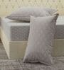 Grey Abstract 180 TC Polyester Double Size Bedsheet With 2 Pillow Covers