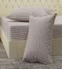 Beige Abstract 180 TC Polyester Double Size Bedsheet With 2 Pillow Covers