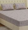 Blue Abstract 180 TC Polyester Double Size Bedsheet With 2 Pillow Covers
