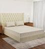 Beige Abstract 180 TC Polyester Double Size Bedsheet With 2 Pillow Covers