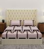 Brown Abstract 180 TC Polyester Double Size Bedsheet With 2 Pillow Covers