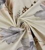 Cream Floral 180 TC Polyester Double Size Bedsheet With 2 Pillow Covers