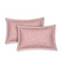Pink Floral 180 TC Polyester Double Size Bedsheet With 2 Pillow Covers