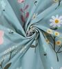 Green Floral 180 TC Polyester Double Size Bedsheet With 2 Pillow Covers