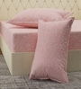 Pink Floral 180 TC Polyester Double Size Bedsheet With 2 Pillow Covers