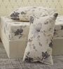 Cream Floral 180 TC Polyester Double Size Bedsheet With 2 Pillow Covers