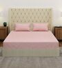 Pink Floral 180 TC Polyester Double Size Bedsheet With 2 Pillow Covers