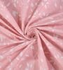 Pink Floral 180 TC Polyester Double Size Bedsheet With 2 Pillow Covers