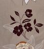 Beige Floral 180 TC Polyester Double Size Bedsheet With 2 Pillow Covers