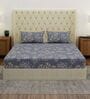 Blue Leaf 180 TC Polyester Double Size Bedsheet With 2 Pillow Covers