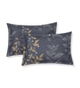 Blue Leaf 180 TC Polyester Double Size Bedsheet With 2 Pillow Covers