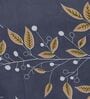 Blue Leaf 180 TC Polyester Double Size Bedsheet With 2 Pillow Covers