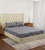 Blue Leaf 180 TC Polyester Double Size Bedsheet With 2 Pillow Covers