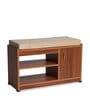 Claret Shoe Rack with Seating in Teak Finish