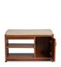 Claret Shoe Rack with Seating in Teak Finish