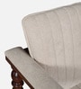 Clarion Sheesham Wood 1 Seater Sofa In Off White Colour Fabric in Honey Oak Finish