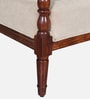Clarion Sheesham Wood 1 Seater Sofa In Off White Colour Fabric in Honey Oak Finish