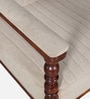Clarion Sheesham Wood 1 Seater Sofa In Off White Colour Fabric in Honey Oak Finish