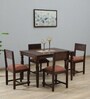 Clarion Sheesham Wood 4 Seater Dining Set In Provincial Teak Finish And Mocha Mousse Colour