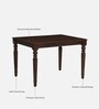 Clarion Sheesham Wood 4 Seater Dining Set In Provincial Teak Finish And Mocha Mousse Colour