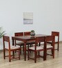 Clarion Sheesham Wood 6 Seater Dining Set In Honey Oak Finish