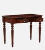 Clarion Sheesham Wood Writing Table In Honey Oak Finish With Drawers