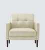 Clark Pu Leather 1 Seater Sofa In Beige Colour