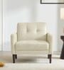 Clark Pu Leather 1 Seater Sofa In Beige Colour