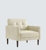 Clark Pu Leather 1 Seater Sofa In Beige Colour