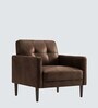 Clark Pu Leather 1 Seater Sofa In Dark Brown Colour
