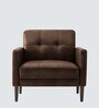 Clark Pu Leather 1 Seater Sofa In Dark Brown Colour