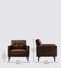 Clark Pu Leather 1 Seater Sofa In Dark Brown Colour