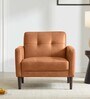 Clark Pu Leather 1 Seater Sofa In Tan Colour