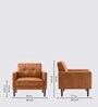 Clark Pu Leather 1 Seater Sofa In Tan Colour