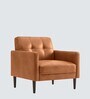 Clark Pu Leather 1 Seater Sofa In Tan Colour