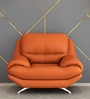 Durian Clarkson Leatherette 1 Seater Sofa in Orange Colour