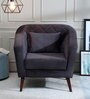 Claro Velvet 1 Seater Sofa in Dark Grey Colour