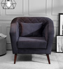 Claro Velvet 1 Seater Sofa in Dark Grey Colour