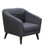 Claro Velvet 1 Seater Sofa in Dark Grey Colour