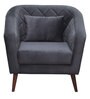 Claro Velvet 1 Seater Sofa in Dark Grey Colour
