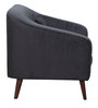 Claro Velvet 1 Seater Sofa in Dark Grey Colour