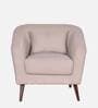 Claro Fabric 1 Seater Sofa in Beige Colour